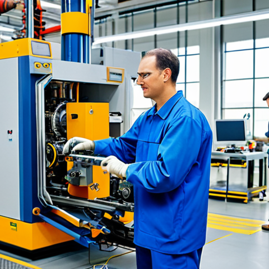 Factory Setting**

"A fully clothed mechanical engineer in appropriate attire, working on machinery in a bright, clean factory setting, surrounded by other engineers, safe for work, professional, perfect anatomy, correct proportions, well-lit, family-friendly."

**