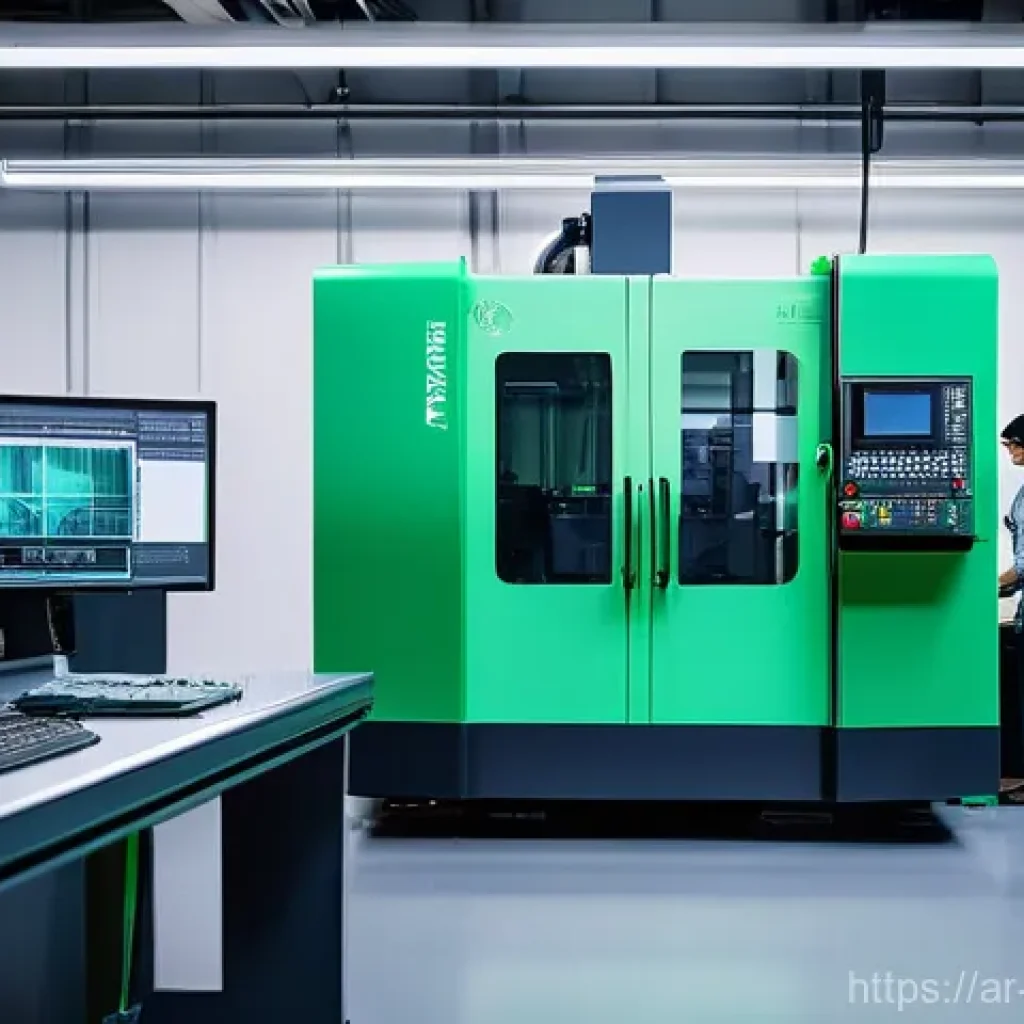 기계가공 CNC 실무 적용법 - **Prompt 1: AI-Powered CNC Precision in a Modern Workshop**
    "A wide-angle, highly detailed shot ...