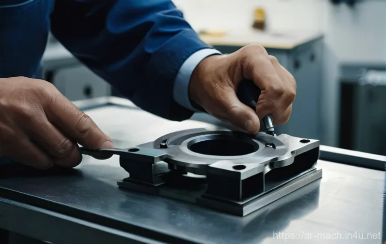 기계가공 실기 필수 지식 - **A Curious Beginner in a Home Workshop:**
"A well-lit and organized home workshop. A young adul... 기계가공 실기 필수 지식 - **A Curious Beginner in a Home Workshop:**
"A well-lit and organized home workshop. A young adul...