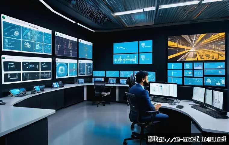 기계가공 관련 기술 인증 종류 - A modern smart factory control room with a diverse team of Arab professionals, wearing business casu...