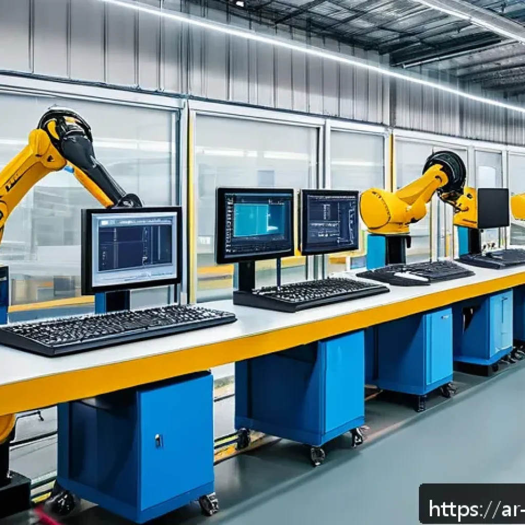 기계가공 실무 과정 교육 프로그램 - A modern industrial manufacturing workshop scene in an advanced Middle Eastern factory, showcasing a...