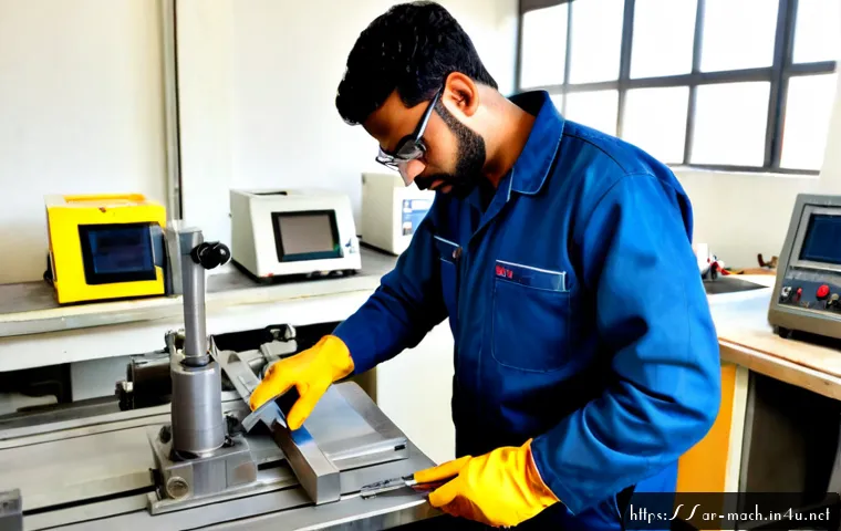 기계가공 프리랜서로 활동하는 법 - Photorealistic freelance machinist in a clean modern workshop in an Arab city, skilled adult man wea...